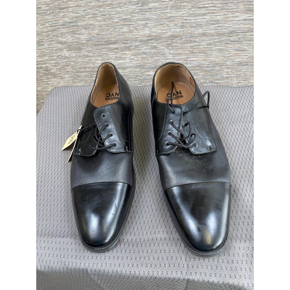 Madden NYC Shoes Mens Size 14 Black Cap Toe Derby Dress Comfort Foam Insoles